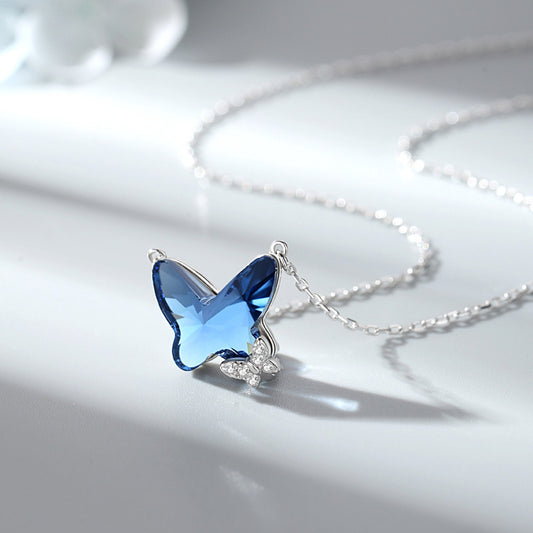 Sapphire Blue Cubic Zirconia Necklace - Splashis