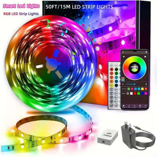 Glow Smart RGB Music LED Strip Lights Splashis 10m led strip 16 million colors 24v-led-strip 30000 hour 30000-hour-led 3535-led 5m led strip accent-lighting adhesive-led-lights aesthetic-lights affordable-smart-lights ambient-lighting