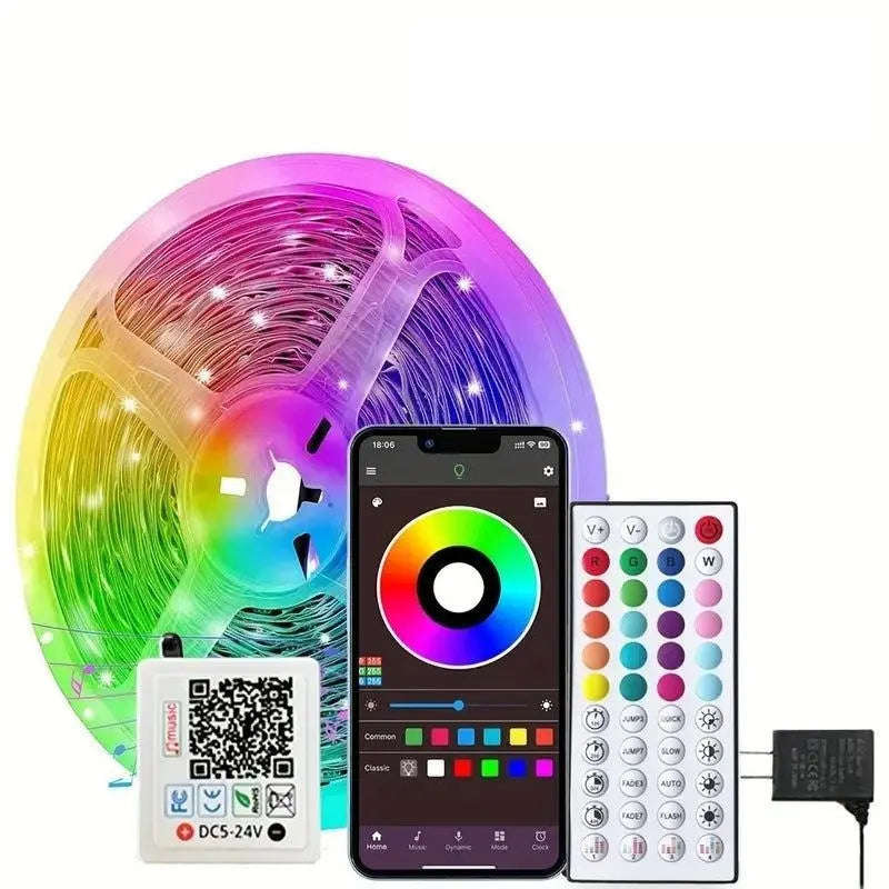 Glow Smart RGB Music LED Strip Lights Splashis 10m led strip 16 million colors 24v-led-strip 30000 hour 30000-hour-led 3535-led 5m led strip accent-lighting adhesive-led-lights aesthetic-lights affordable-smart-lights ambient-lighting