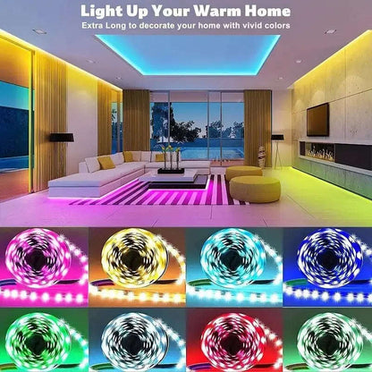 Glow Smart RGB Music LED Strip Lights Splashis 10m led strip 16 million colors 24v-led-strip 30000 hour 30000-hour-led 3535-led 5m led strip accent-lighting adhesive-led-lights aesthetic-lights affordable-smart-lights ambient-lighting