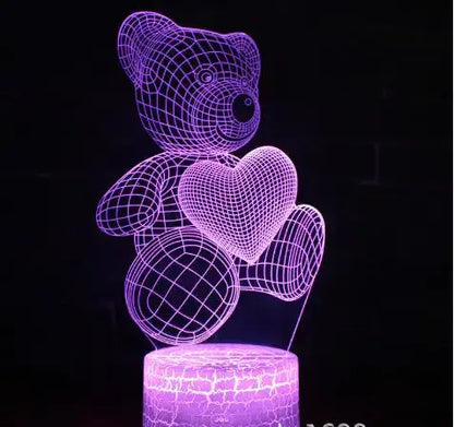 Glow Bear 3D Teddy RGB Night Lamp-Home Appliance Parts-Splashis-Splashis