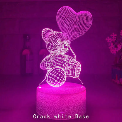Glow Bear 3D Teddy RGB Night Lamp-Home Appliance Parts-Splashis-Splashis