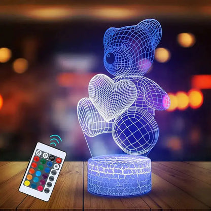 Glow Bear 3D Teddy RGB Night Lamp-Home Appliance Parts-Splashis-Splashis
