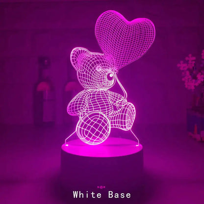 Glow Bear 3D Teddy RGB Night Lamp-Home Appliance Parts-Splashis-Splashis