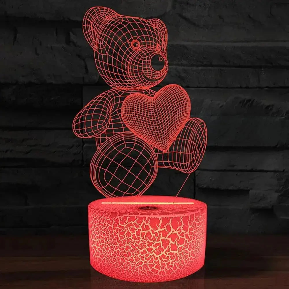 Glow Bear 3D Teddy RGB Night Lamp-Home Appliance Parts-Splashis-Splashis