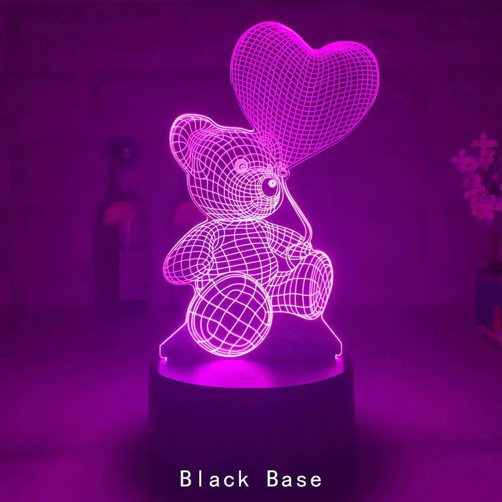 Glow Bear 3D Teddy RGB Night Lamp-Home Appliance Parts-Splashis-Splashis