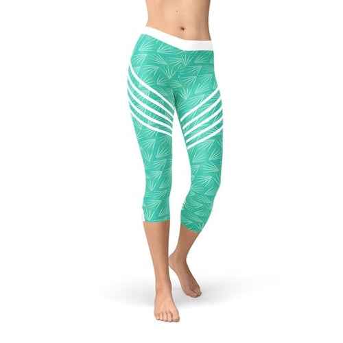 Turquoise sports capri leggings — primary view Main image