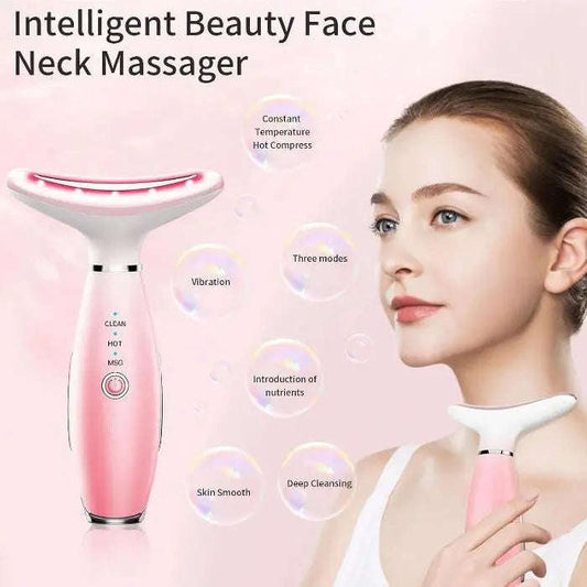 Intelligent Face & Neck Massager Splashis face and neck massager heated facial massager anti aging face massager vibration facial beauty device neck wrinkle remover device facial skin tightening massager portable beauty device gift-box