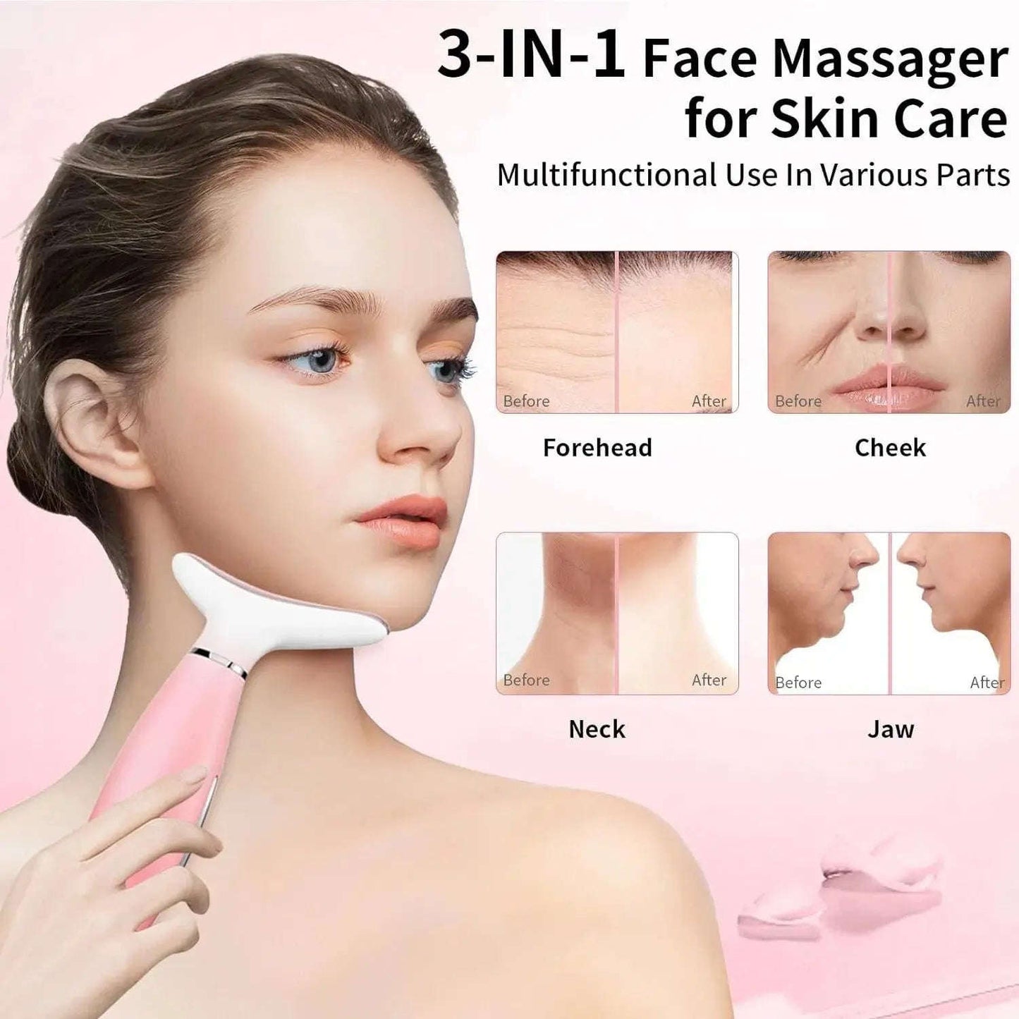 Intelligent Face & Neck Massager Splashis face and neck massager heated facial massager anti aging face massager vibration facial beauty device neck wrinkle remover device facial skin tightening massager portable beauty device gift-box
