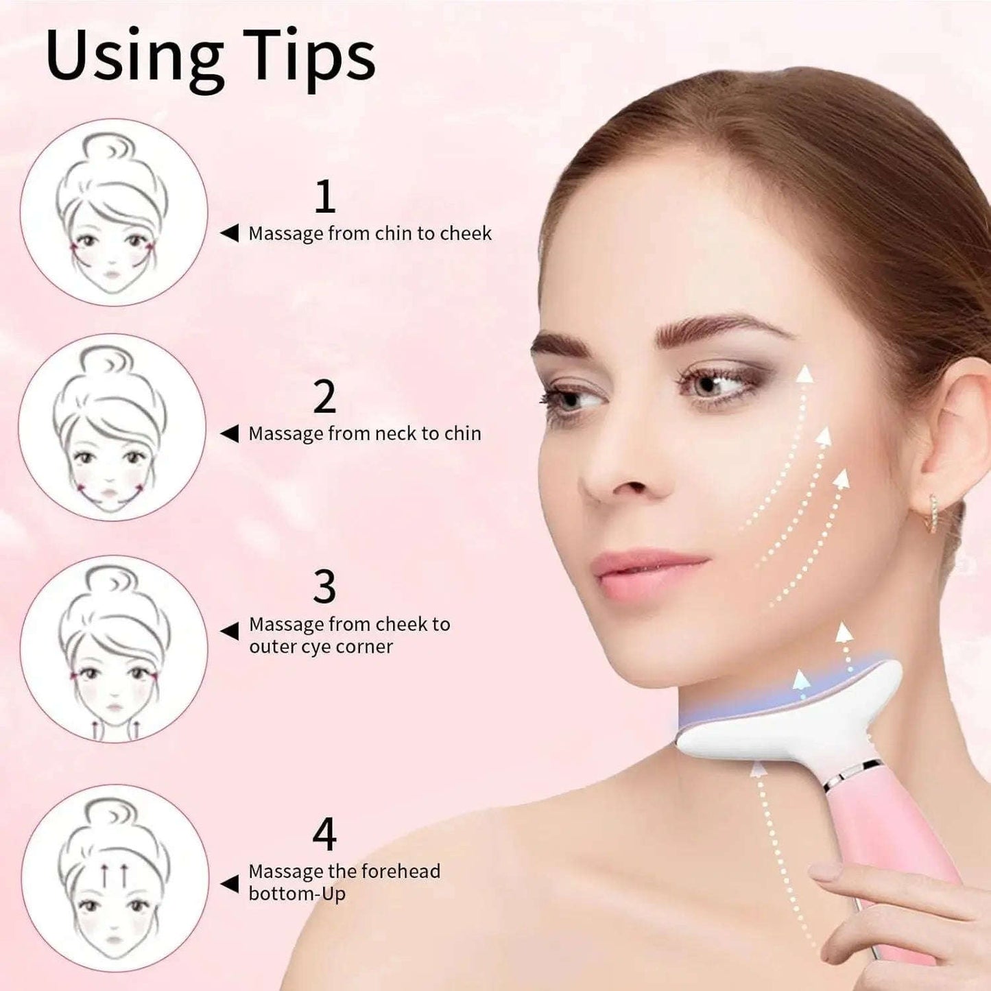 Intelligent Face & Neck Massager Splashis face and neck massager heated facial massager anti aging face massager vibration facial beauty device neck wrinkle remover device facial skin tightening massager portable beauty device gift-box