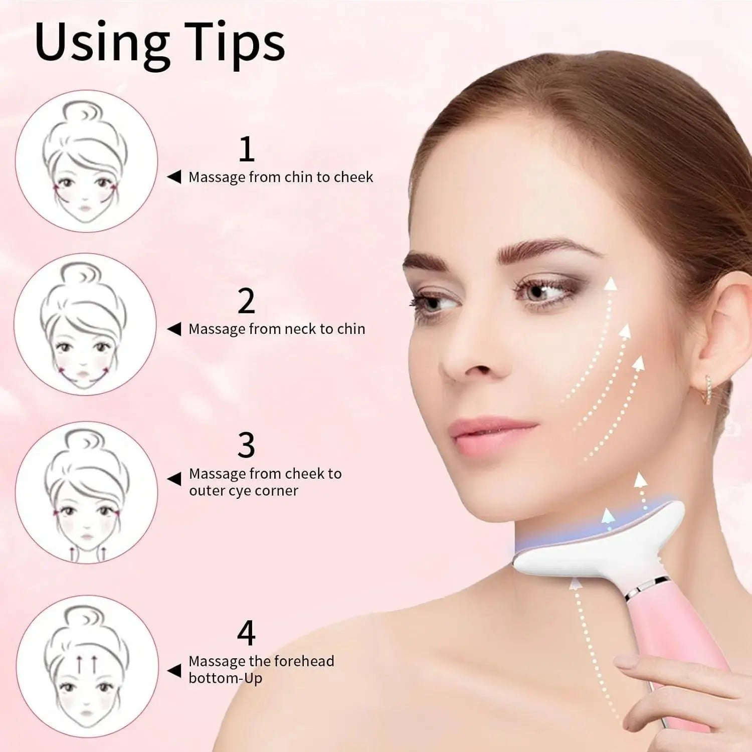Intelligent Face & Neck Massager Splashis face and neck massager heated facial massager anti aging face massager vibration facial beauty device neck wrinkle remover device facial skin tightening massager portable beauty device gift-box