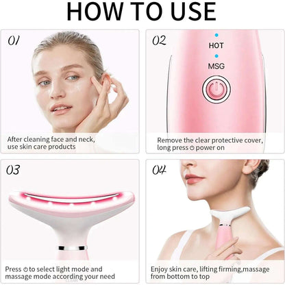 Intelligent Face & Neck Massager Splashis face and neck massager heated facial massager anti aging face massager vibration facial beauty device neck wrinkle remover device facial skin tightening massager portable beauty device gift-box