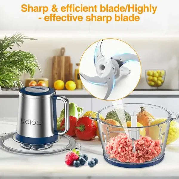 KOIOS™ 300W Electric Food Processor Splashis baby food maker blender chopper cooking appliance electric chopper electric grinder food chopper food processor kitchen appliance kitchen gadget kitchen tools meal prep tool meat grinder mini food
