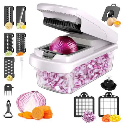 Master 15-in-1 Vegetable Chopper Splashis 5-star rated ABS plastic affordable luxury all-in-one kitchen apartment kitchen best value birthday gifts bowl meal prep busy professional chef gifts chopping tool coleslaw cutter compact kitchen gadget
