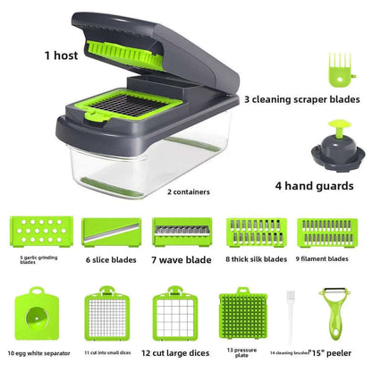 Master 15-in-1 Vegetable Chopper Splashis 5-star rated ABS plastic affordable luxury all-in-one kitchen apartment kitchen best value birthday gifts bowl meal prep busy professional chef gifts chopping tool coleslaw cutter compact kitchen gadget