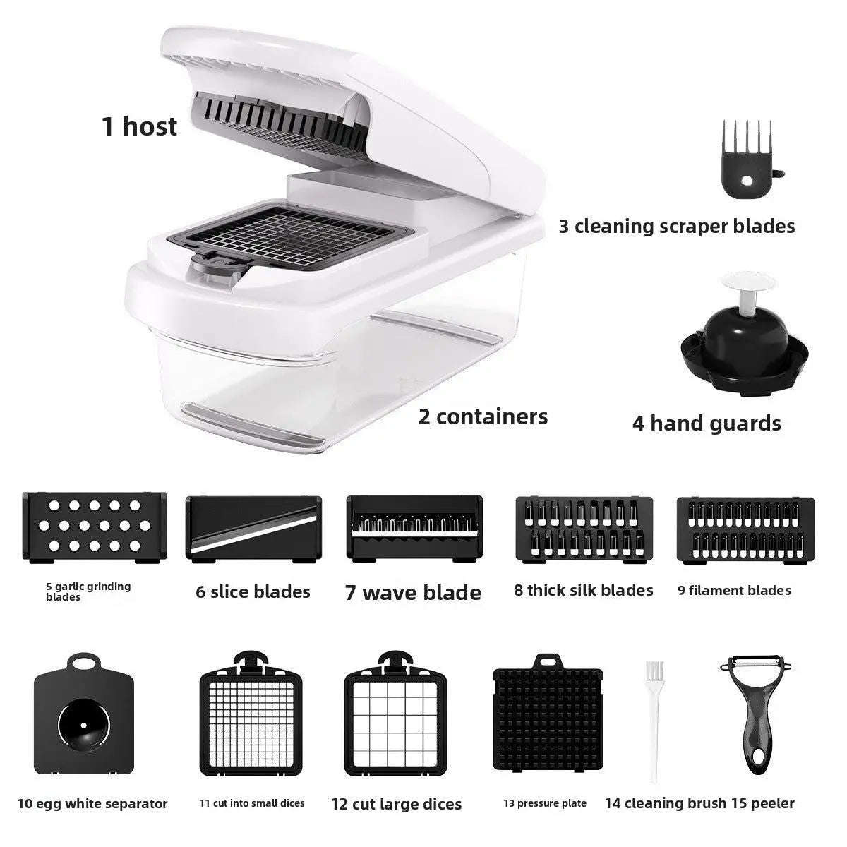 Master 15-in-1 Vegetable Chopper Splashis 5-star rated ABS plastic affordable luxury all-in-one kitchen apartment kitchen best value birthday gifts bowl meal prep busy professional chef gifts chopping tool coleslaw cutter compact kitchen gadget