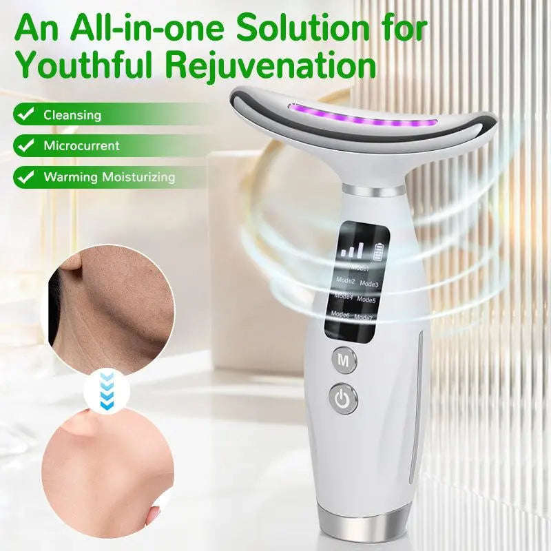 Microcurrent Neck & Face Massager Splashis affordable NuFACE alternative anti wrinkle neck device best neck massager 2026 face and neck lifting tool face lifting device facial toning device heated face massager IPX5 waterproof face massager LED