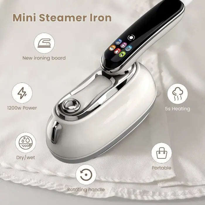 Mini Portable Garment Steamer Splashis 1300W garment steamer 2 in 1 steamer iron best travel steamer 2026 clothes steamer portable compact garment steamer foldable steamer garment steamer with dry iron handheld steamer iron mini garment steamer