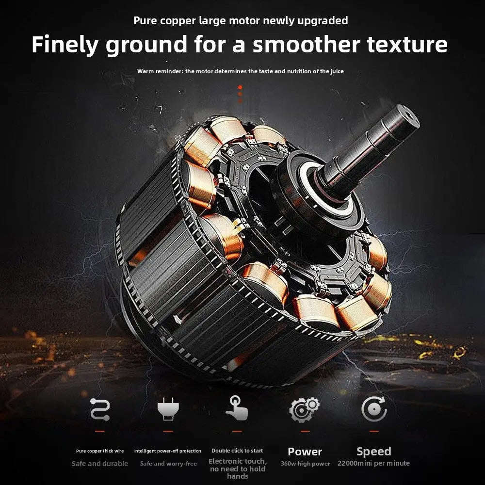 Portable Electric Blender Cup 600ml Splashis 22000 RPM 360W Blender 5-Blade Blender 6000mAh Battery Blender Cup Blenders & Juicers BPA free blender camping blender Cordless Juicer Diet Blender Dorm Blender Electric Juicer Electric Mixer fitness