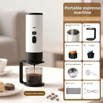 Portable Espresso Machine Splashis backpacking coffee battery powered coffee camping coffee maker capsule coffee maker cordless coffee maker digital nomad coffee espresso on the go gift for coffee lover mini espresso machine Nespresso portable