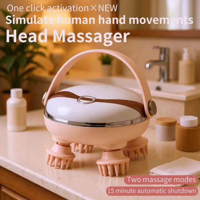 Portable Head Scalp Massager Splashis 2 Speed Massager Acupressure Massager Adjustable Intensity Anti-Stress Anti-Stress Device Beauty & Personal Care Beauty & Wellness Bestseller Blood Circulation Button Control Massager Calming Device Compact