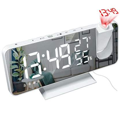 Projection Alarm Clock Splashis adjustable brightness clock alarm clock 2024 alarm clock for bedroom alarm clock for heavy sleepers alarm clock for seniors alarm clock with battery backup alarm clock with dimmer alarm clock with FM radio alarm