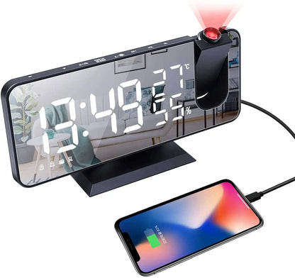 Projection Alarm Clock Splashis adjustable brightness clock alarm clock 2024 alarm clock for bedroom alarm clock for heavy sleepers alarm clock for seniors alarm clock with battery backup alarm clock with dimmer alarm clock with FM radio alarm
