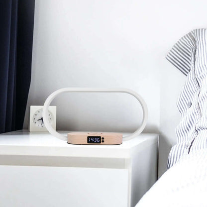 Smart 3-in-1 Wireless Charging Lamp Splashis 10W charger 10w-fast-charging-lamp 3-in-1 lamp 3-in-1-bedside-charging-station 3-in-1-desk-lamp adjustable lamp aluminum lamp aluminum-wood-desk-lamp apartment living apartment therapy bedroom decor