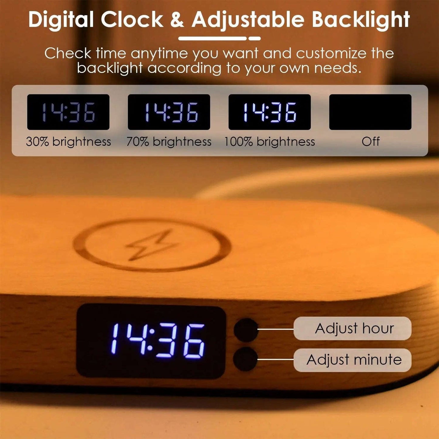 Smart 3-in-1 Wireless Charging Lamp Splashis 10W charger 10w-fast-charging-lamp 3-in-1 lamp 3-in-1-bedside-charging-station 3-in-1-desk-lamp adjustable lamp aluminum lamp aluminum-wood-desk-lamp apartment living apartment therapy bedroom decor