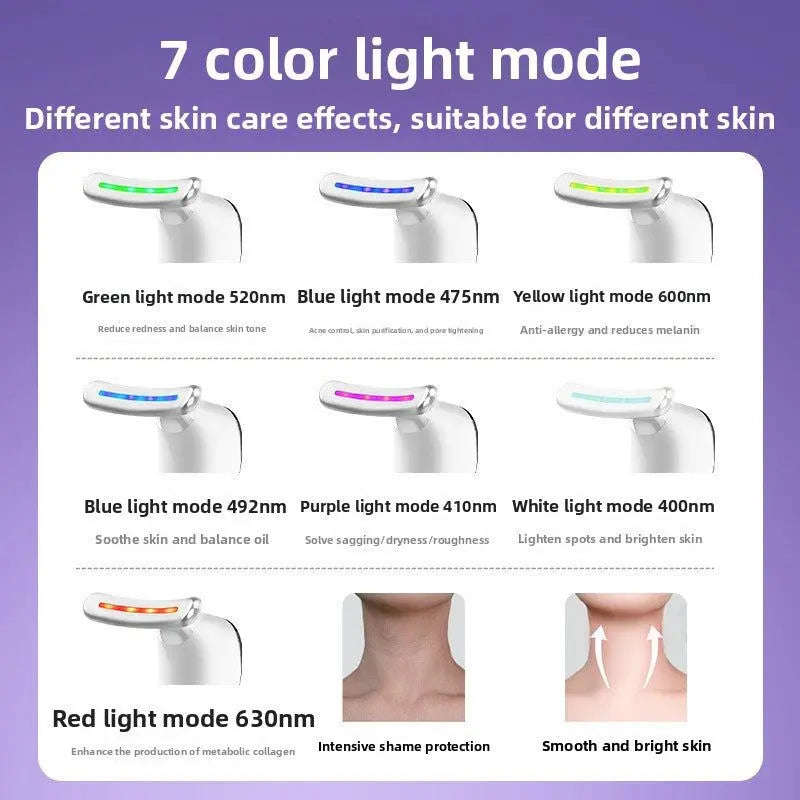 Smart 7-Color LED Neck Rejuvenation Splashis 7 Color LED 7 Color LED Face Device Affordable Beauty Device Anniversary Gift Anti Aging LED Device For Face Anti Aging Skincare Anti Aging Tool Anti Wrinkle Device At Home LED Treatment At Home Spa