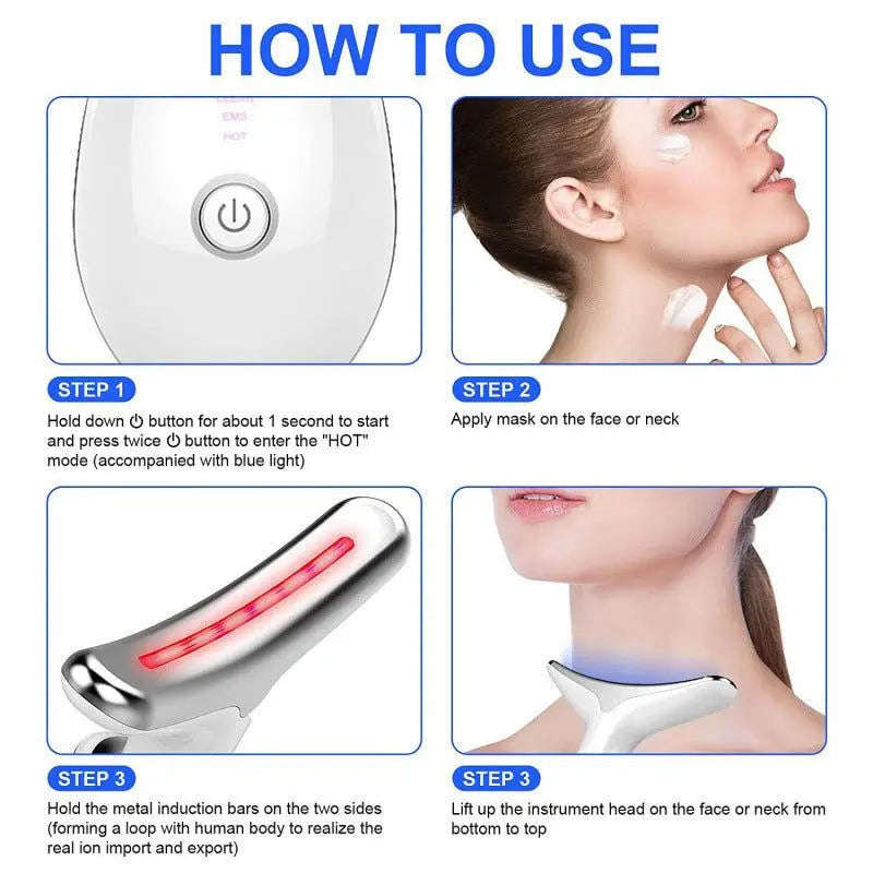 Smart 7-Color LED Neck Rejuvenation Splashis 7 Color LED 7 Color LED Face Device Affordable Beauty Device Anniversary Gift Anti Aging LED Device For Face Anti Aging Skincare Anti Aging Tool Anti Wrinkle Device At Home LED Treatment At Home Spa