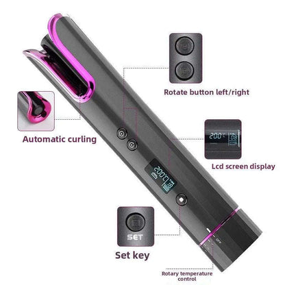 Smart Automatic Hair Curler Splashis 5000mAh Battery 6 Temperature Settings Alternating Curls anti scald curler Anti-Scald Design Anti-Tangle Technology At-Home Salon auto curl Auto Curler auto curling iron Auto Shut-Off automatic curler