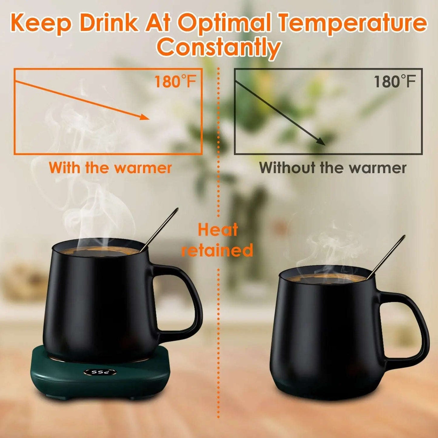 Smart Cup Warmer for Coffee & Tea Splashis auto shutoff mug warmer coffee cup warmer for desk coffee warmer coffee warmer plate cup warmer desk mug warmer digital mug warmer electric mug warmer gift for coffee lover heated coaster hot drink