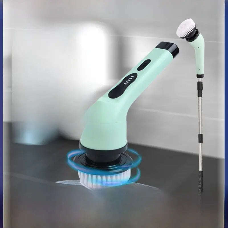 Smart Home Electric Cleaning Brush Splashis 2-Speed Scrubber 2000mAh Battery 25W Power Scrubber 3-Head Scrubber 6-Head Scrubber 9-Head Scrubber Adjustable Handle Affordable Cleaner Airbnb Cleaning All Purpose Cleaner Apartment Cleaning
