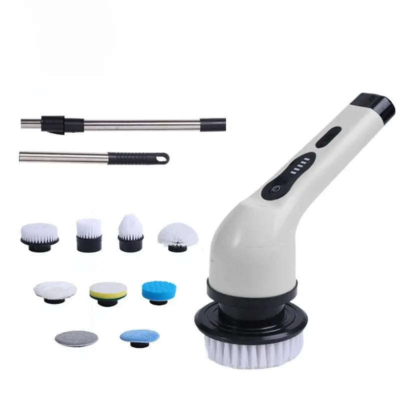 Smart Home Electric Cleaning Brush Splashis 2-Speed Scrubber 2000mAh Battery 25W Power Scrubber 3-Head Scrubber 6-Head Scrubber 9-Head Scrubber Adjustable Handle Affordable Cleaner Airbnb Cleaning All Purpose Cleaner Apartment Cleaning