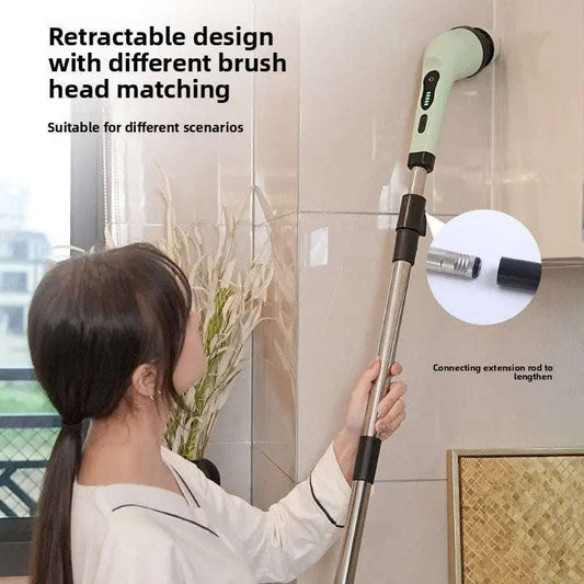 Smart Home Electric Cleaning Brush Splashis 2-Speed Scrubber 2000mAh Battery 25W Power Scrubber 3-Head Scrubber 6-Head Scrubber 9-Head Scrubber Adjustable Handle Affordable Cleaner Airbnb Cleaning All Purpose Cleaner Apartment Cleaning
