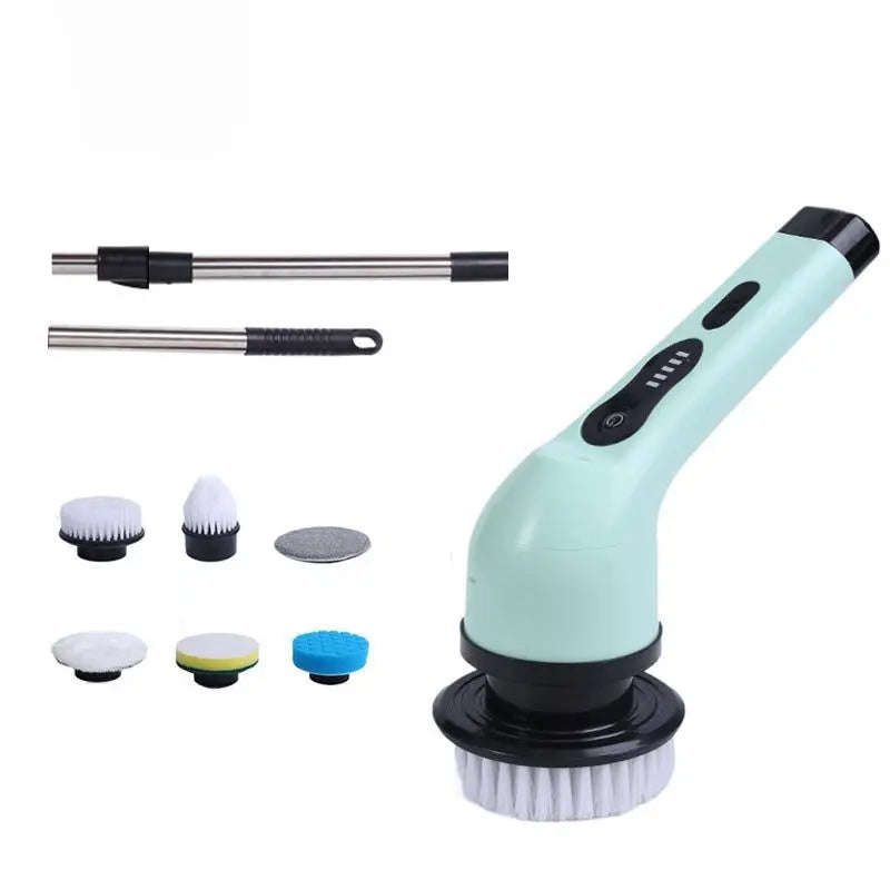 Smart Home Electric Cleaning Brush Splashis 2-Speed Scrubber 2000mAh Battery 25W Power Scrubber 3-Head Scrubber 6-Head Scrubber 9-Head Scrubber Adjustable Handle Affordable Cleaner Airbnb Cleaning All Purpose Cleaner Apartment Cleaning