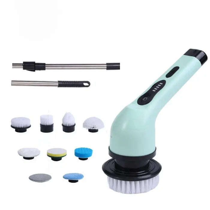 Smart Home Electric Cleaning Brush Splashis 2-Speed Scrubber 2000mAh Battery 25W Power Scrubber 3-Head Scrubber 6-Head Scrubber 9-Head Scrubber Adjustable Handle Affordable Cleaner Airbnb Cleaning All Purpose Cleaner Apartment Cleaning
