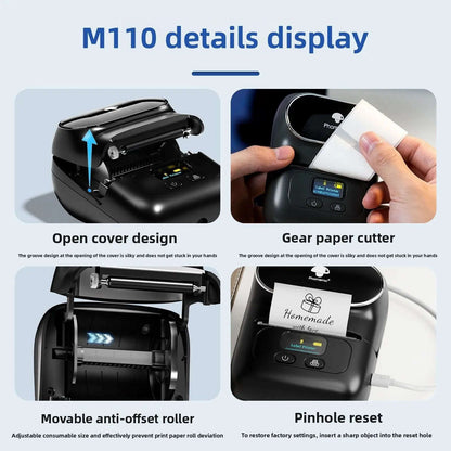 Smart M110 Mini Bluetooth Label Printer Splashis Address Label Printer Affordable Printer Amazon Seller Tools Android Printer App Printer Back To School Bakery Labels Barcode Label Printer Barcode Label Printer Portable barcode printer Battery