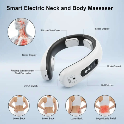 Smart Pulse Neck Massager & Body Pads Splashis body massage pads electric pulse neck massager EMS muscle stimulation EMS neck massager gift for dad gift for mom muscle stimulator neck neck and shoulder massager neck pain relief device neck