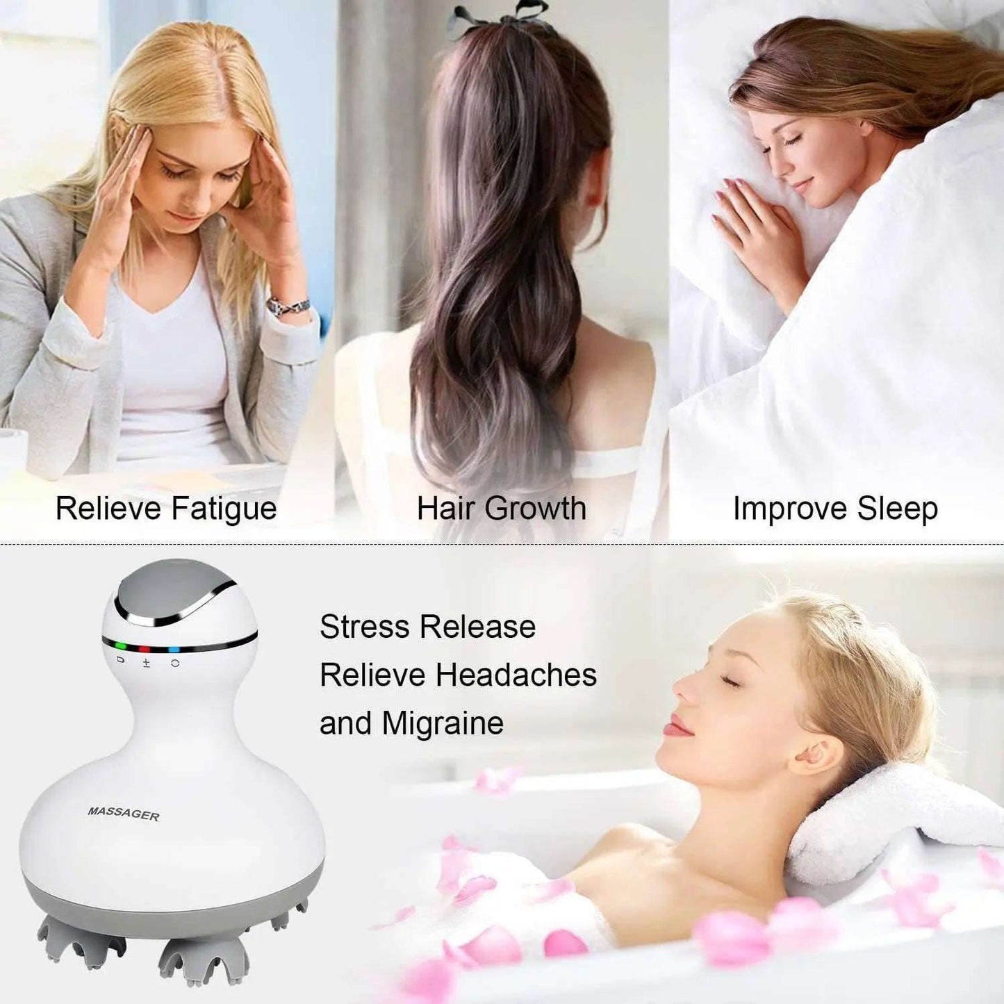 Smart Scalp Electric Massager Splashis 3d-massage adjustable-speed affordable-luxury alopecia-treatment anniversary-gift anxiety-relief bathroom-gadget beauty-gadget beauty-tool bedtime-routine best-gift birthday-gift blood-circulation