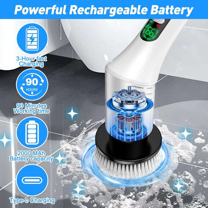 Spin Cordless Electric Scrubber Splashis 25w-power-scrubber 360-degree-rotating-brush accessibility apartment living bathroom cleaner bathroom makeover bathroom-cleaning-tool best seller car cleaning cleaning brush cleaning gadget cleaning