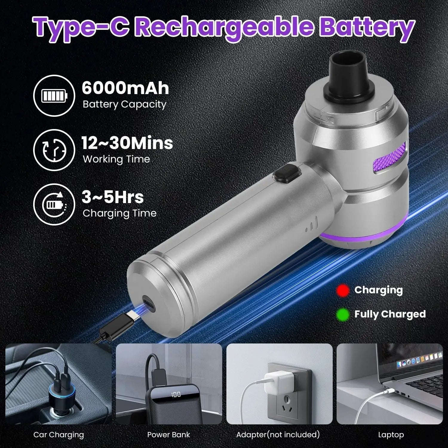 Turbo 4-in-1 Air Duster & Vacuum Splashis 4-in-1 vacuum air inflator aluminum vacuum auto accessories balloon inflator best seller brushless motor camping inflator car accessories car care car detailing tool car lover gift car vacuum cleaner