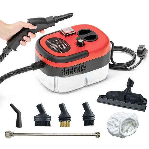 Turbo High-Pressure Steam Cleaner - Powerful Turbo Steam Cleaner for Deep Cleaning-Electric Window Cleaners-Splashis-Color:Red Upgraded Set-Product specifications:UK 220V-Splashis