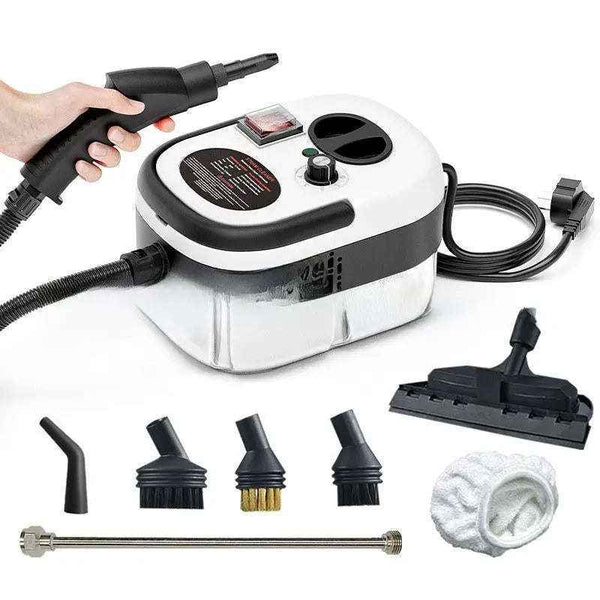 Turbo High-Pressure Steam Cleaner - Powerful Turbo Steam Cleaner for Deep Cleaning-Electric Window Cleaners-Splashis-Color:Black White Upgraded Set-Product specifications:UK 220V-Splashis