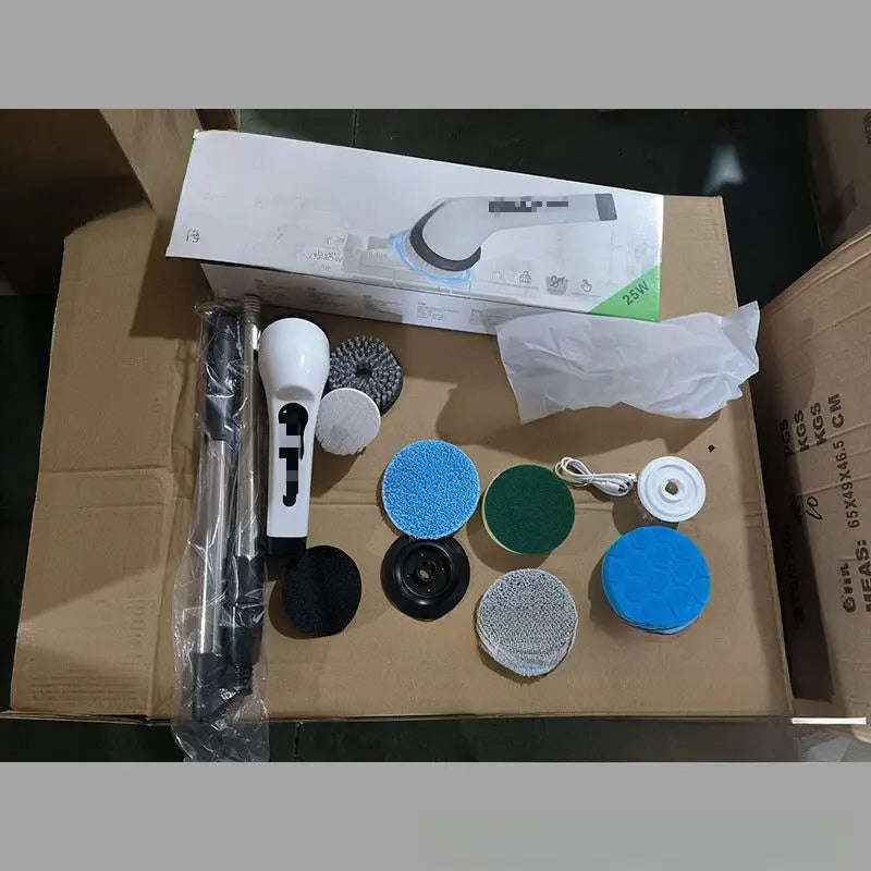 Electric cleaning brush with attachments — additional view 6