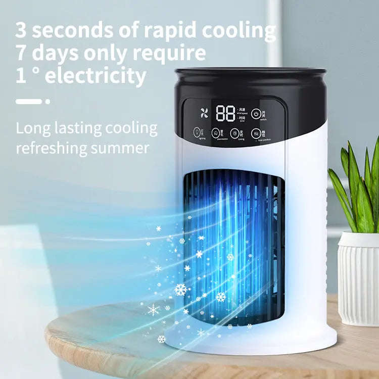 Ultra-Compact Desktop Air Cooler Splashis 3-speed cooling fan 5-star cooling device 5W cooling device adjustable air cooler adjustable vent cooler aesthetic cooling device aesthetic tech gadget affordable air conditioning airbnb essential