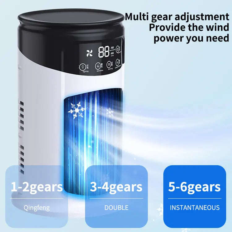 Ultra-Compact Desktop Air Cooler Splashis 3-speed cooling fan 5-star cooling device 5W cooling device adjustable air cooler adjustable vent cooler aesthetic cooling device aesthetic tech gadget affordable air conditioning airbnb essential