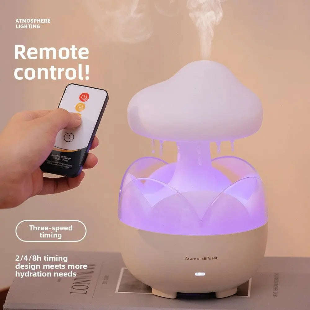 Ultrasonic Mist Aromatherapy Diffuser Splashis 7 color LED diffuser aesthetic room decor anxiety relief diffuser aromatherapy diffuser ASMR rain diffuser bedroom humidifier cloud night light cute room decor essential oil diffuser meditation