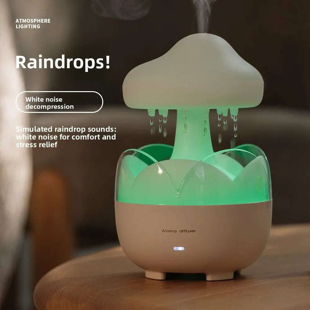 Ultrasonic Mist Aromatherapy Diffuser Splashis 7 color LED diffuser aesthetic room decor anxiety relief diffuser aromatherapy diffuser ASMR rain diffuser bedroom humidifier cloud night light cute room decor essential oil diffuser meditation